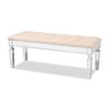 Baxton Studio Hedia Contemporary Glam and Luxe Beige Fabric Upholstered and Silver Finished Wood Accent Bench 213-12263-ZORO
